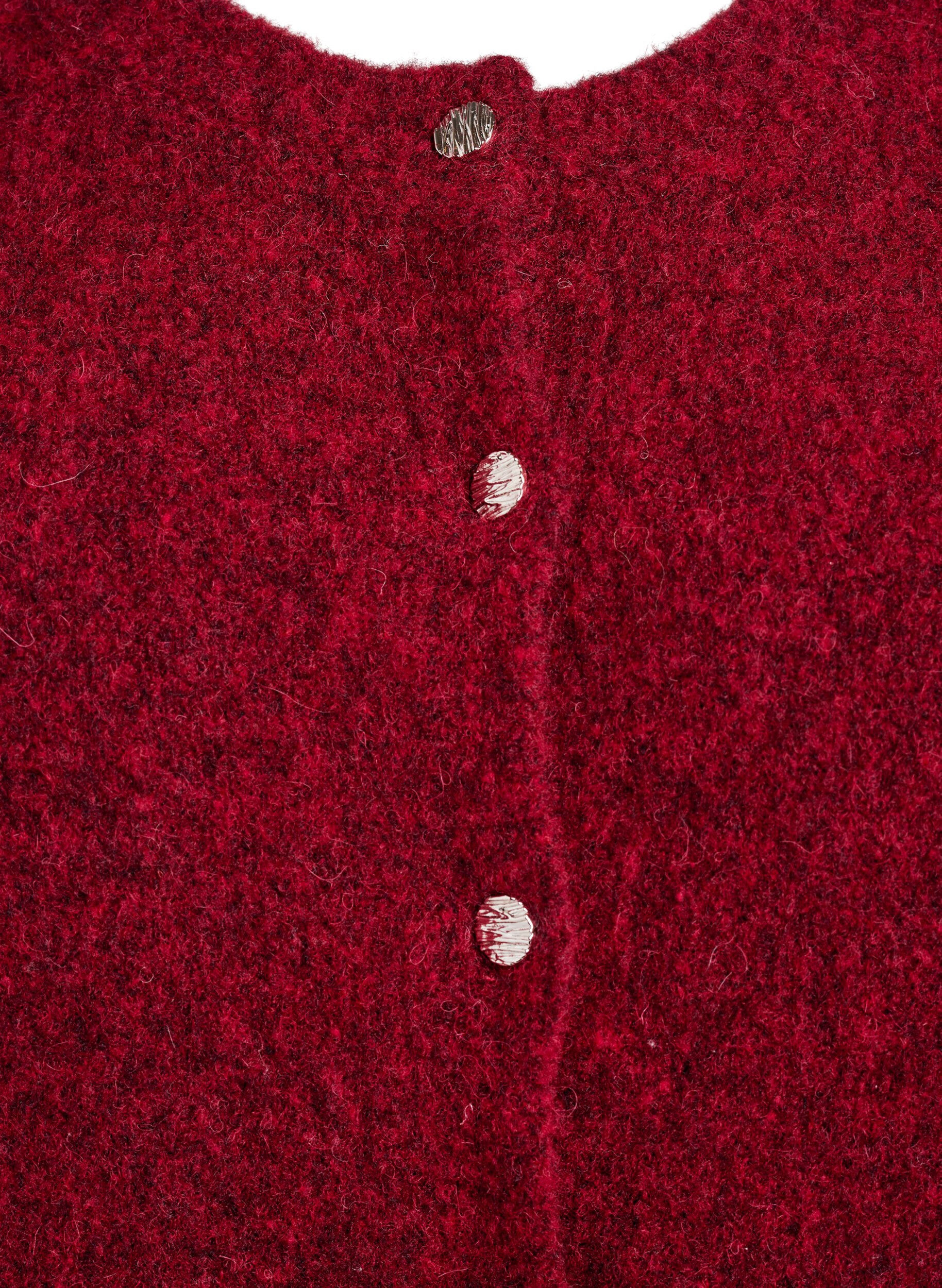 Zizzifashion Cardigan with wool and alpaca and decorative buttons, Red, Packshot image number 2
