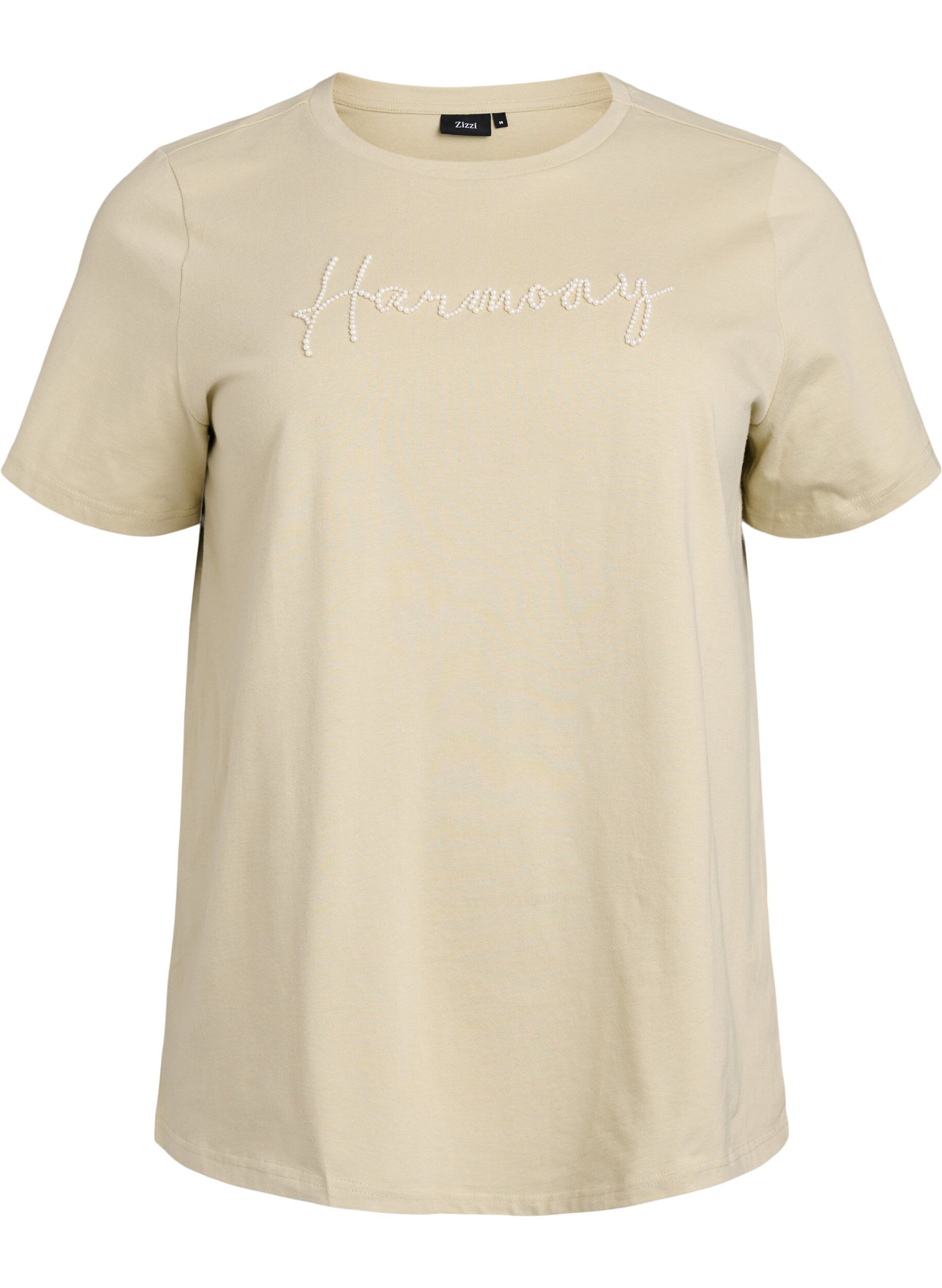 T-shirt in organic cotton with pearl text