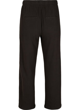 Structured cotton wide leg trousers, Black, Packshot image number 1