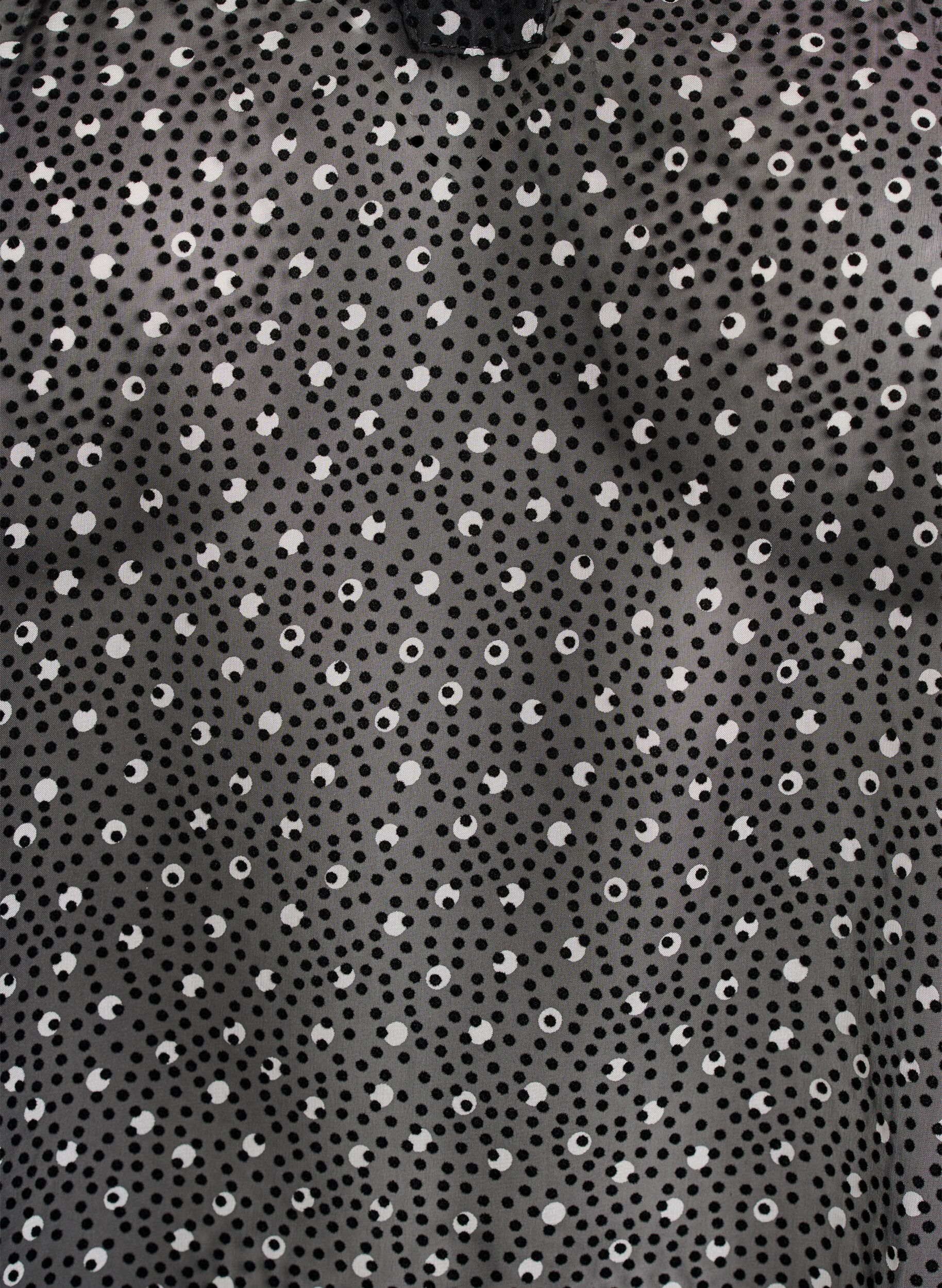 Zizzifashion Chiffon tunic with velvet dot pattern, Black, Packshot image number 2