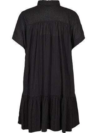 Striped dress in a cotton blend, Black, Packshot image number 1