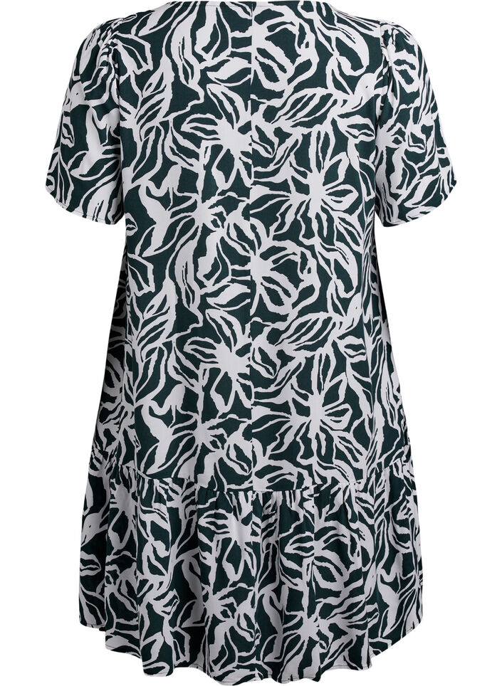 FLASH - Dress in viscose with cutline, Green, Packshot image number 1
