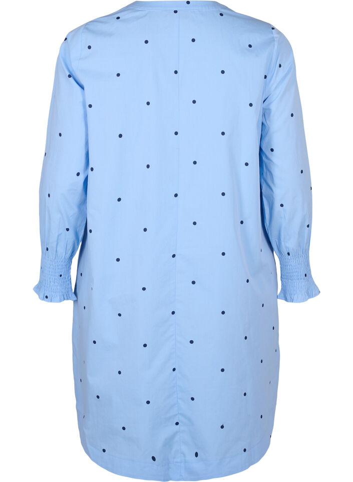 Dress with polka dots and long sleeves, Light Blue, Packshot image number 1