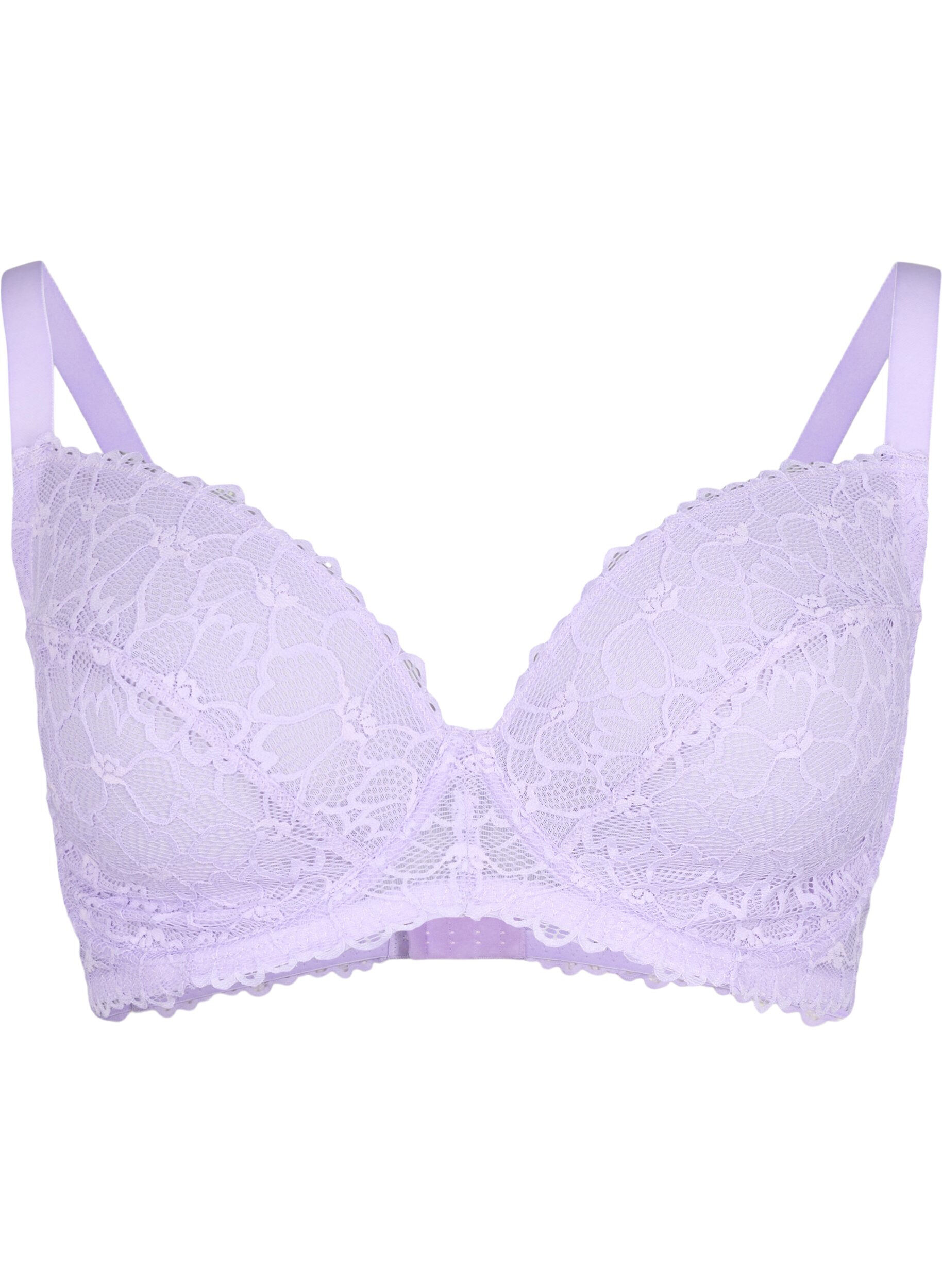 Zizzifashion Full cover lace bra with underwire, Purple, Packshot image number 0