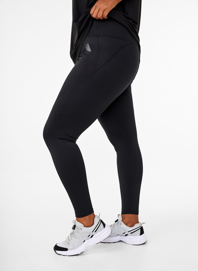 Training tights with fleece lining, Black, Model image number 0