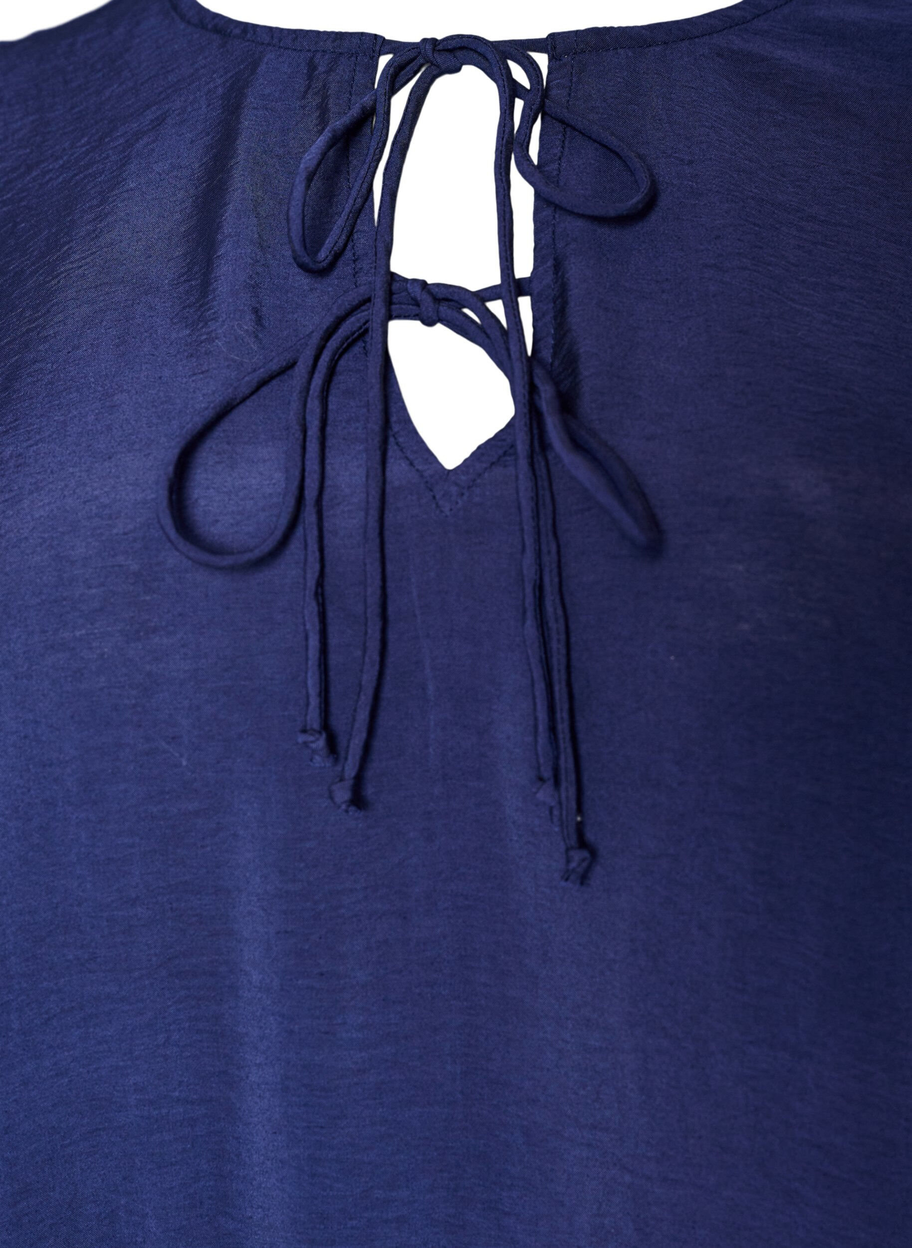 ZizzifashionViscose dress with ruffles and ties, Blue, Packshot image number 2