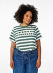 Organic cotton T-shirt with stripes and text, Green, Model image number 0