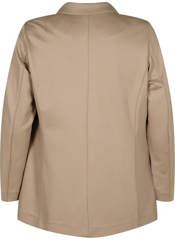 Simple blazer with button closure, Beige, Packshot image number 1