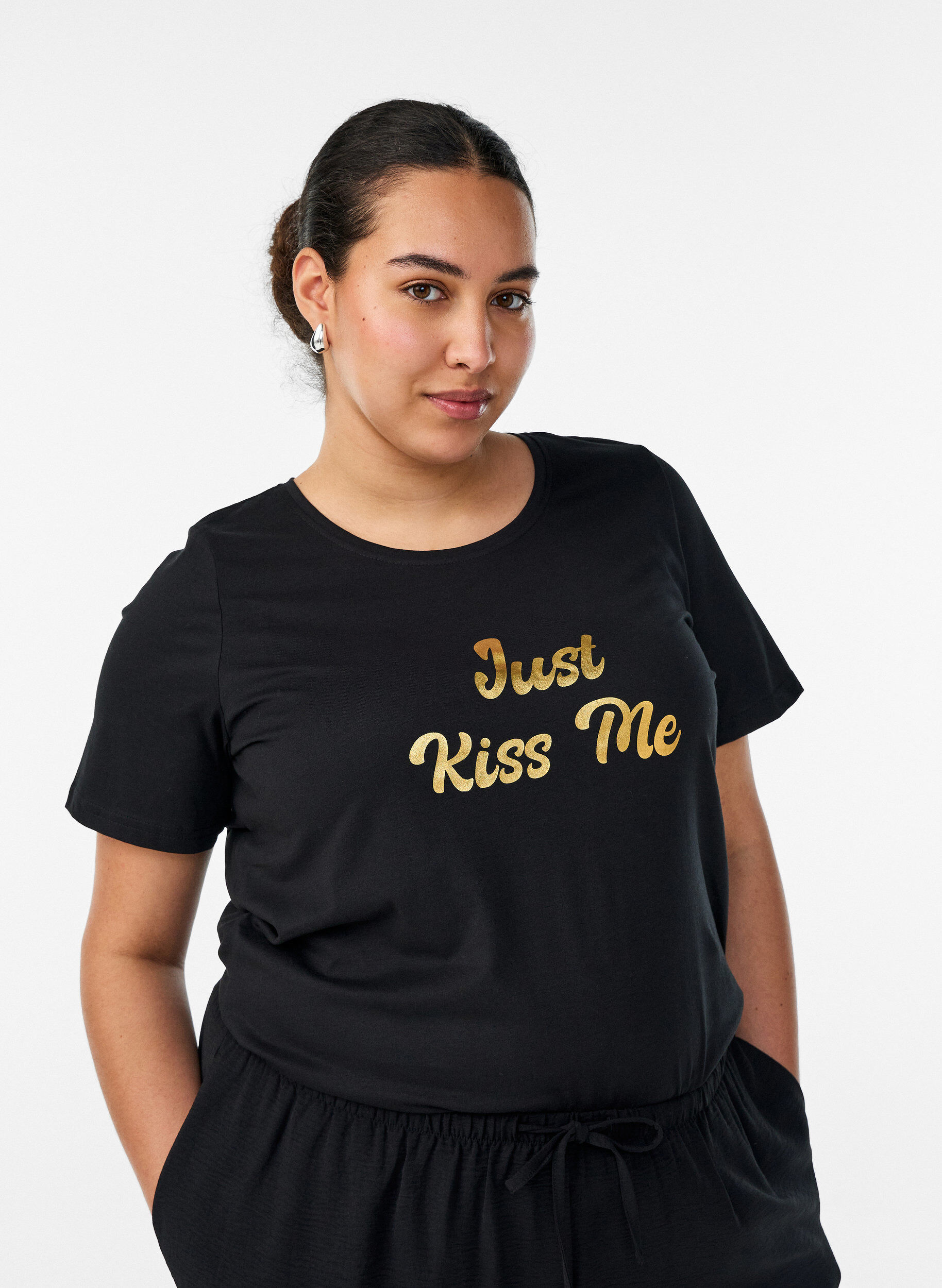 Zizzifashion T-shirt with motif, Black, Model image number 0