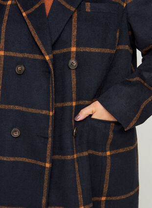 Checked jacket with a button fastening, Night Sky comb, Model image number 2
