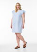 Short striped dress with ruffles, Light Blue, Model image number 1
