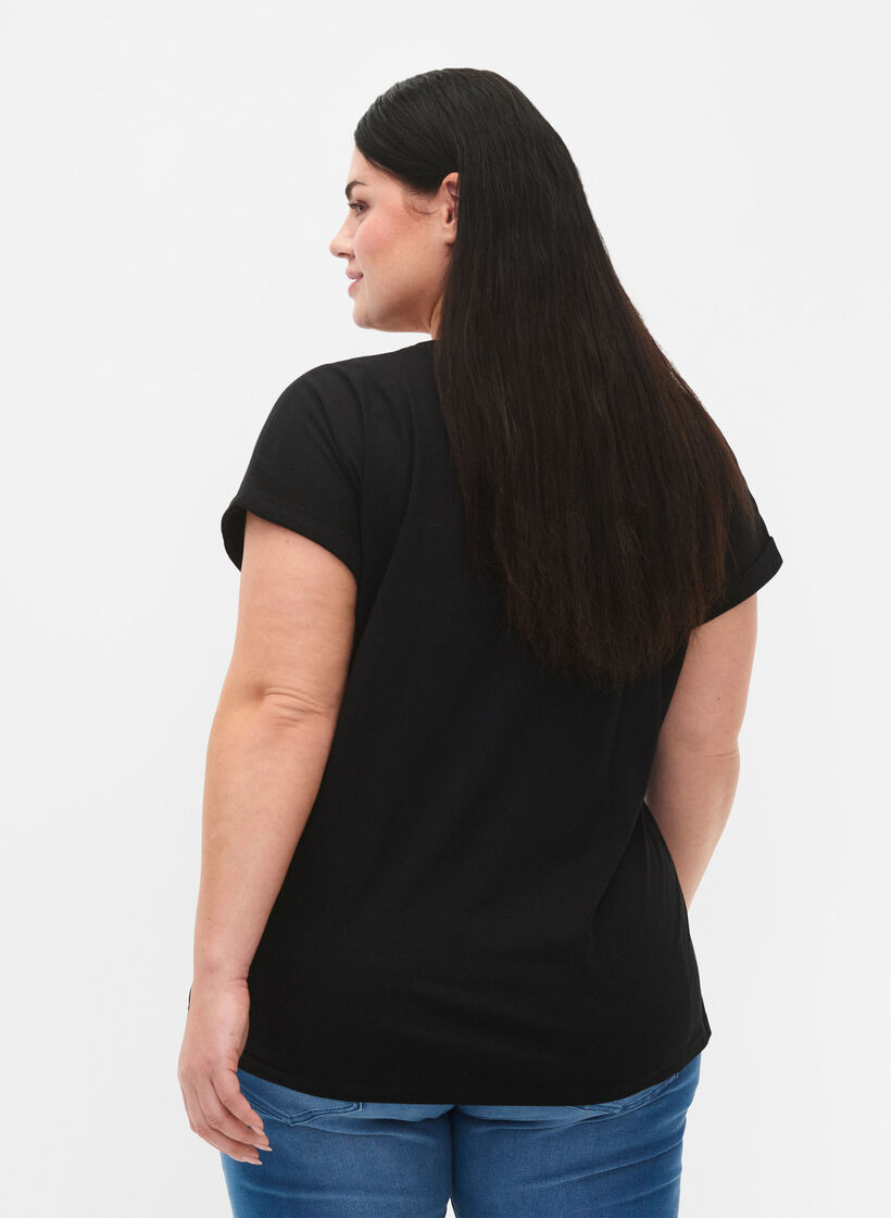 2-pack short-sleeved t-shirts, Black, Model image number 2