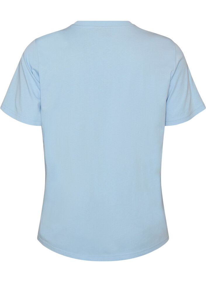 Cotton T-shirt with print, Blue, Packshot image number 1