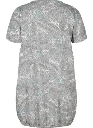 Short-sleeved viscose dress with print, Bright Paisley, Packshot image number 1