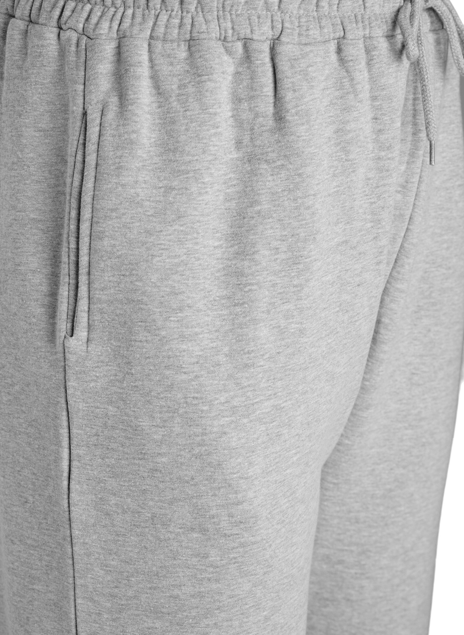 Zizzifashion High-waisted sweatpants with brushed inside, Grey, Packshot image number 2