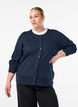 Fine-knit cardigan with round neck, Blue, Model image number 0