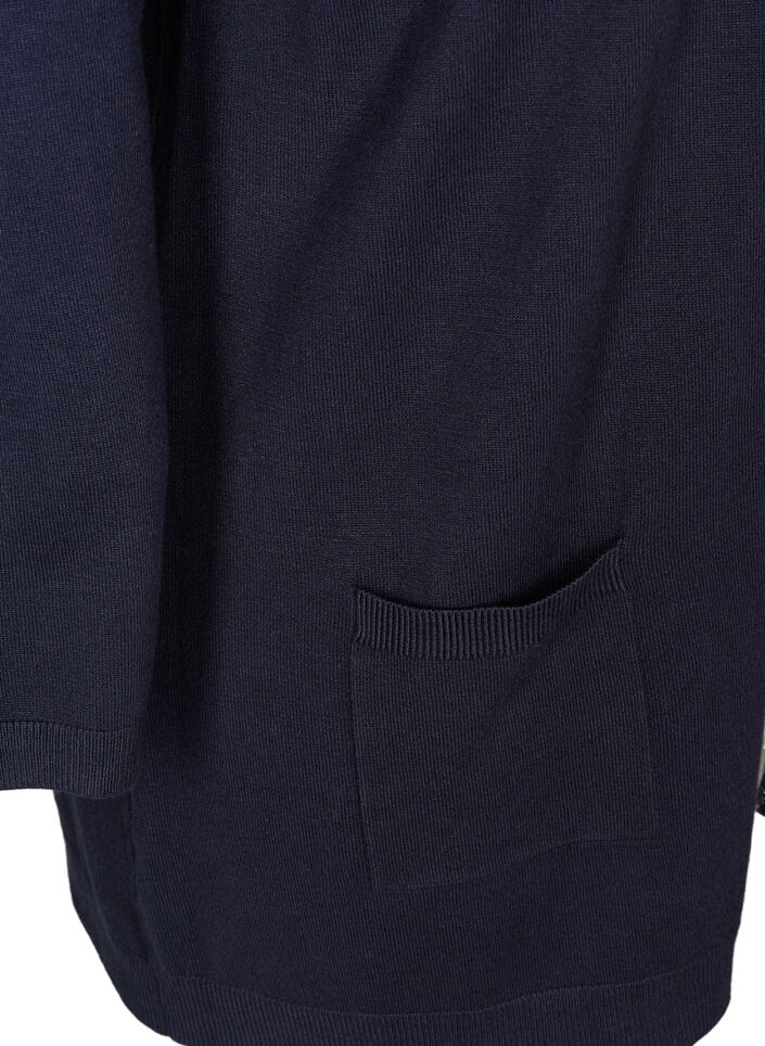 Long knitted cardigan in a viscose blend, Blue, Packshot image number 3