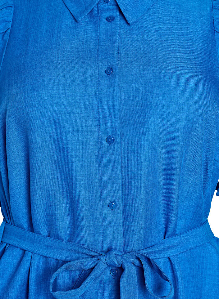 Knee-length shirt dress with tie belt, Blue, Packshot image number 2