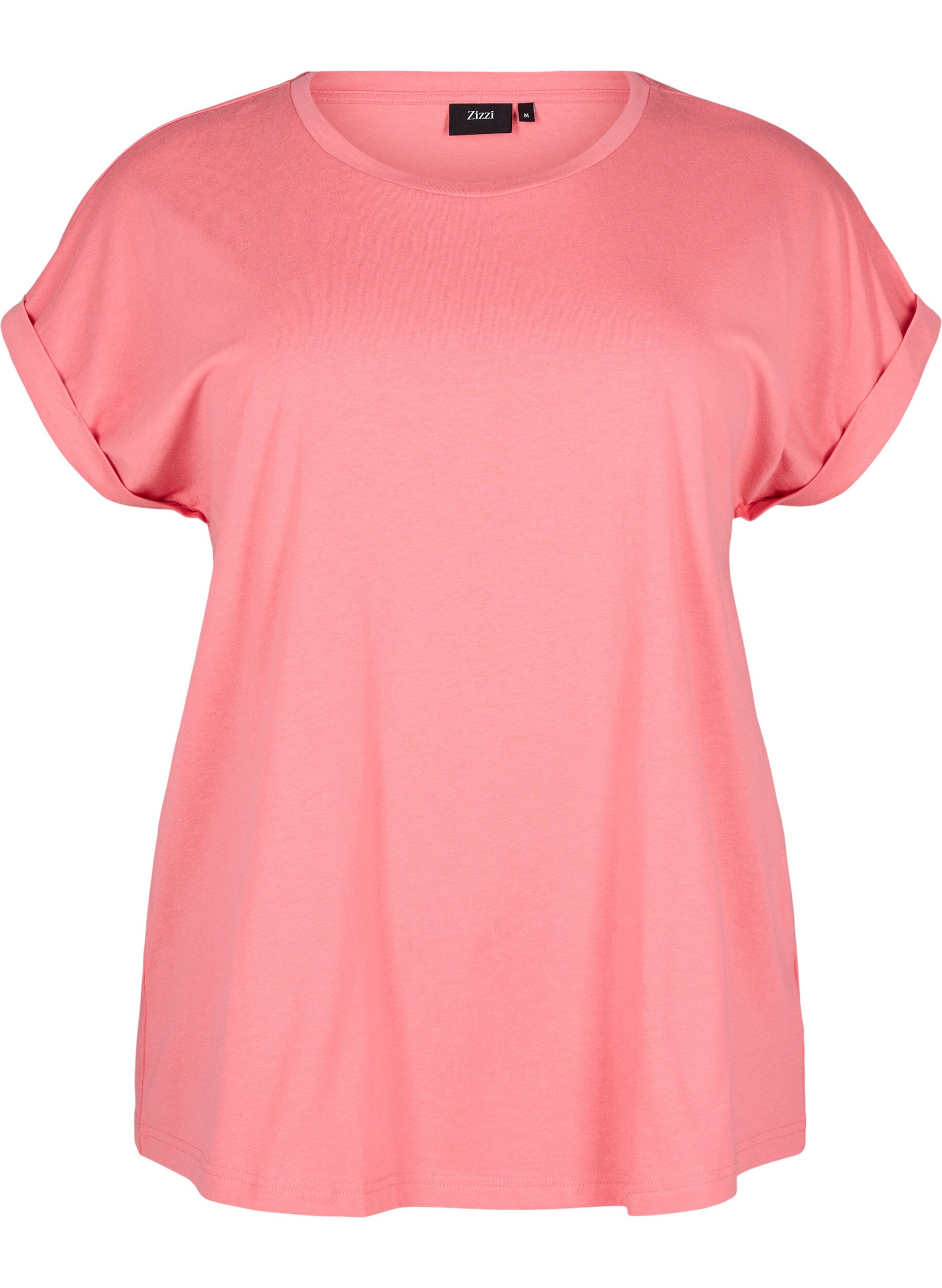 Zizzifashion Short sleeve cotton blend T-shirt, Rose, Packshot image number 0