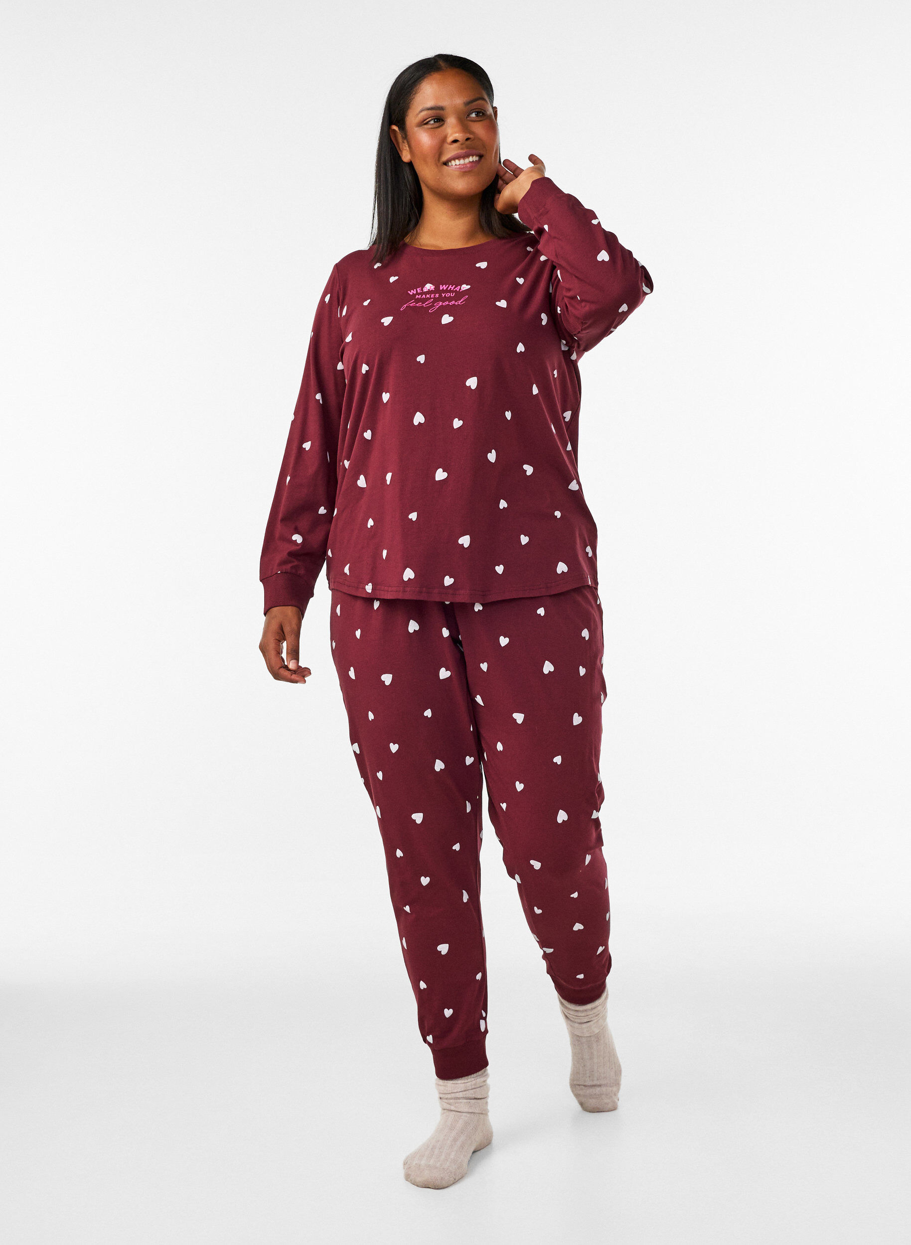 Printed pyjama bottoms, Red, Model