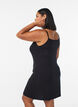 Plain-coloured slip dress in viscose, Black, Model image number 2