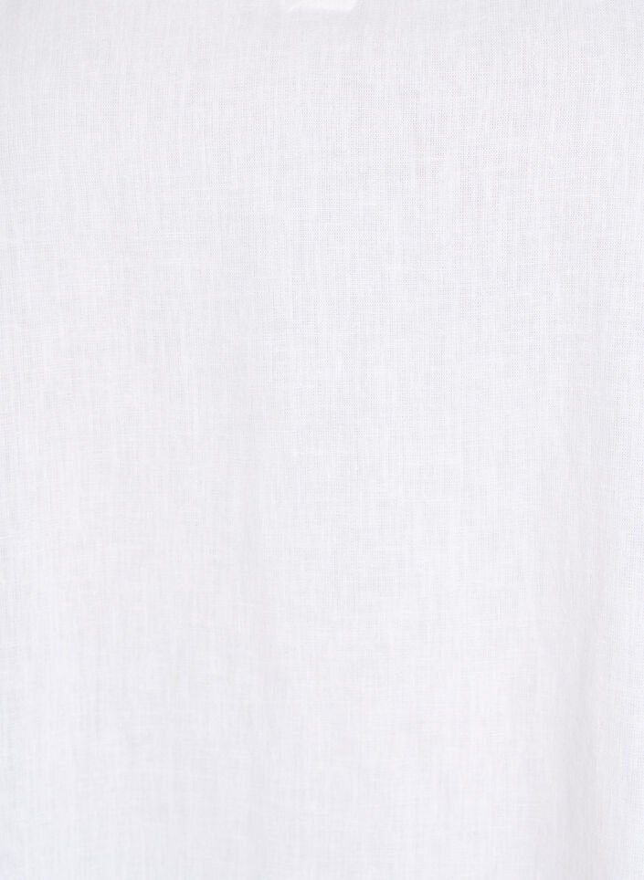 Blouse in linen and viscose with 1/2 sleeves, White, Packshot image number 2
