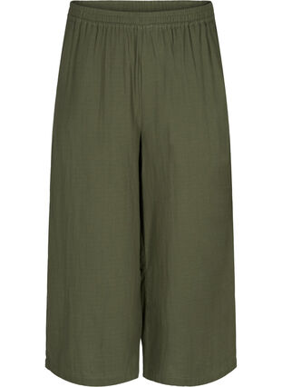 Wide 7/8 lengh trousers, Ivy Green, Packshot image number 0