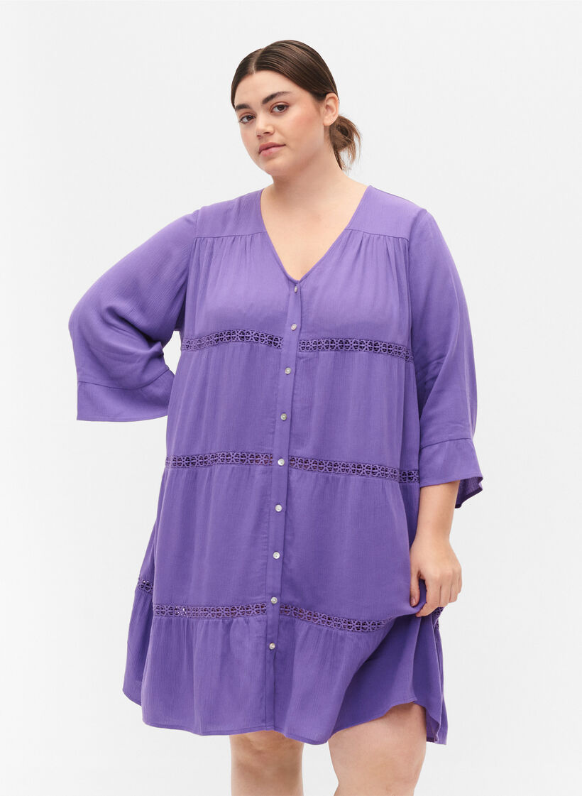 Viscose beach dress, Royal Lilac, Model image number 0