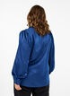 Long-sleeved blouse with ruffles and v-neck, Estate Blue, Model image number 1