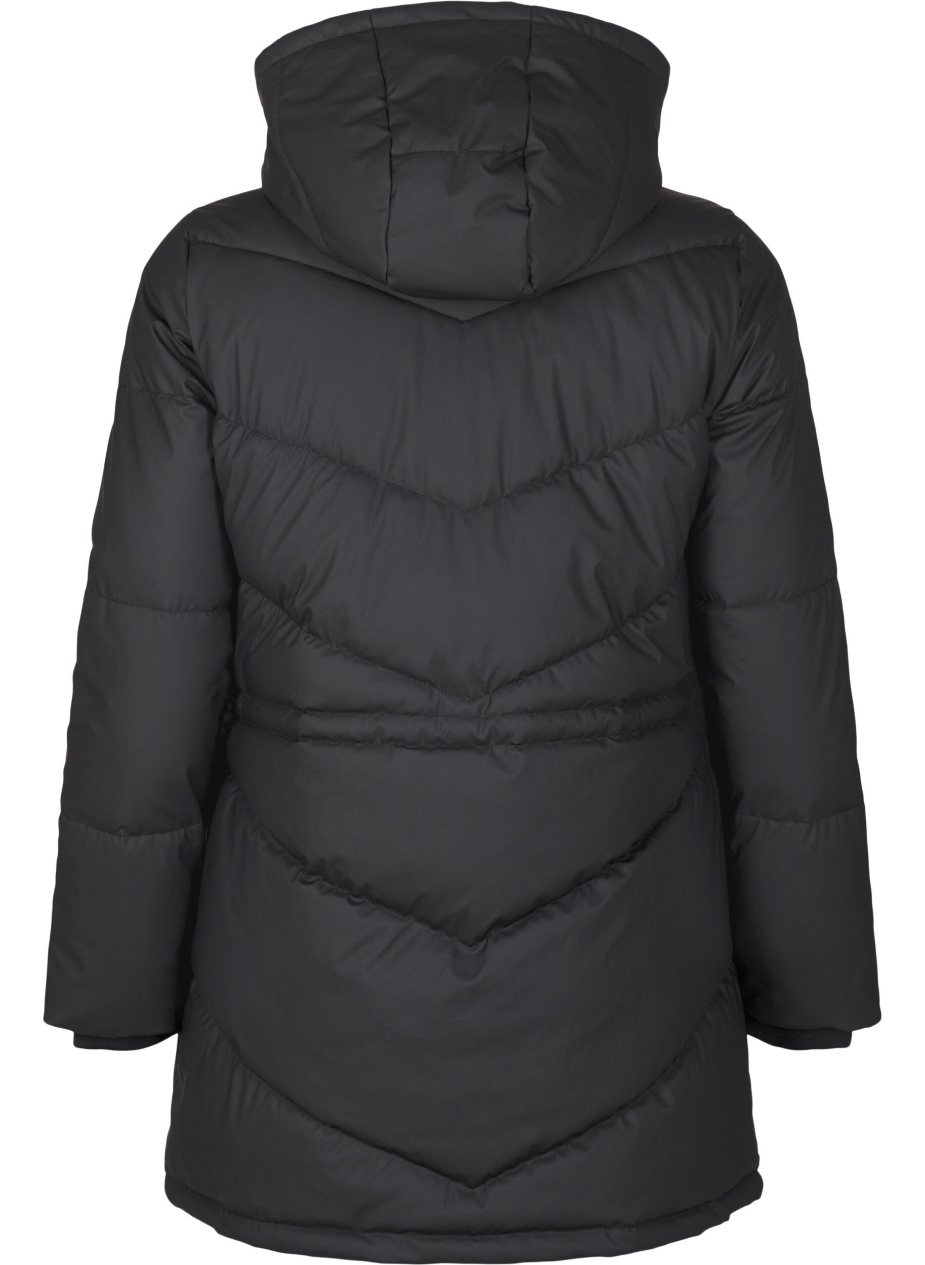 Zizzifashion Water-repellent puffer jacket with hood, Black, Packshot image number 1