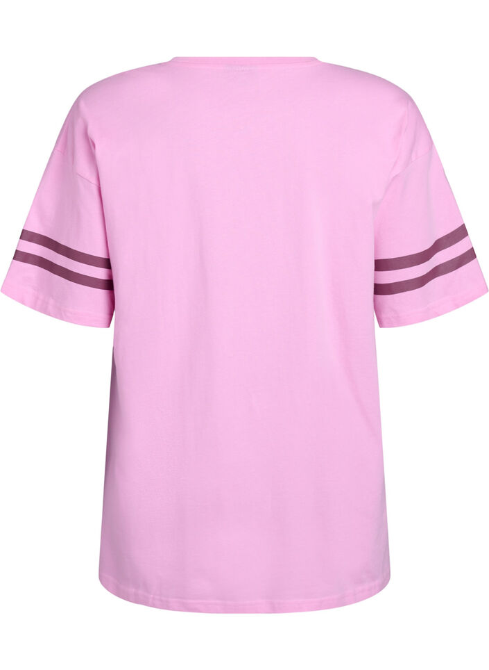 Sporty oversized college T-shirt, Pink, Packshot image number 1