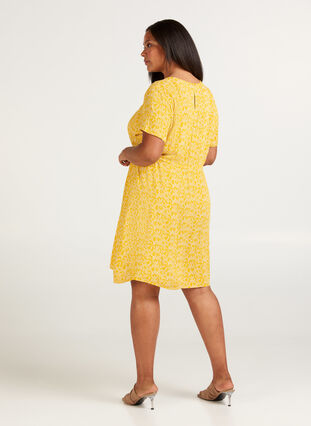 Short-sleeved dress , Yellow Branch, Model image number 1