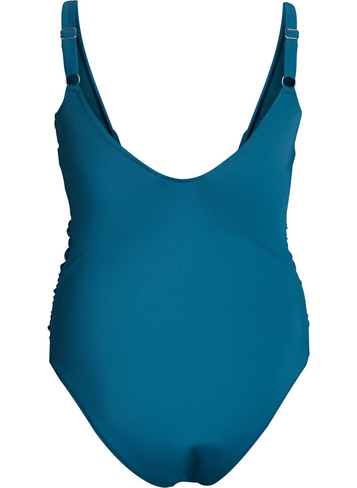 Swimsuit with ruffles and removable inserts, Petrol, Packshot image number 1