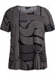 FLASH - Short sleeve viscose blouse with print, Black, Packshot image number 0