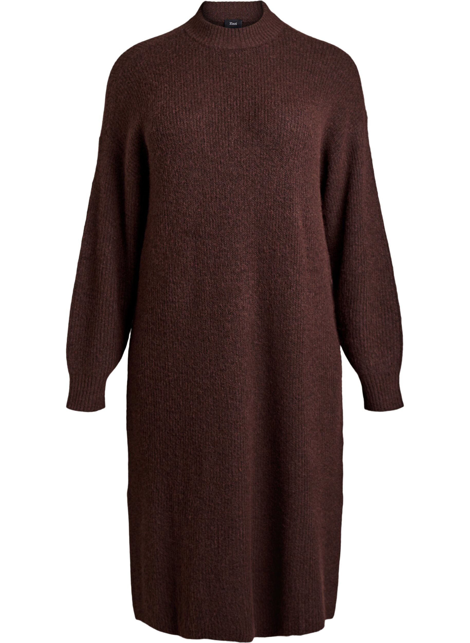 Long knitted dress with high neck