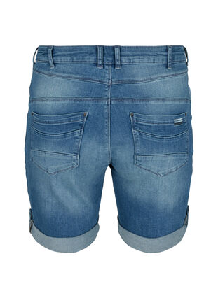 Denim shorts with rolled up hems, Light blue denim, Packshot image number 1