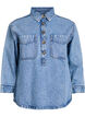 Denim shirt with half placket and chest pockets, Light Blue, Packshot image number 0