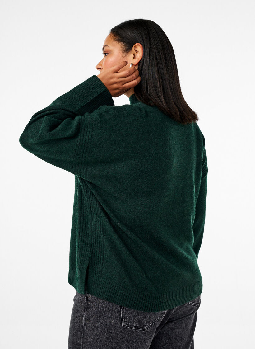 Knitted jumper with ribbed edges, Scarab Mel., Model image number 1