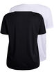 FLASH - 2-pack t-shirts with v-neck, Black/White, Packshot image number 1