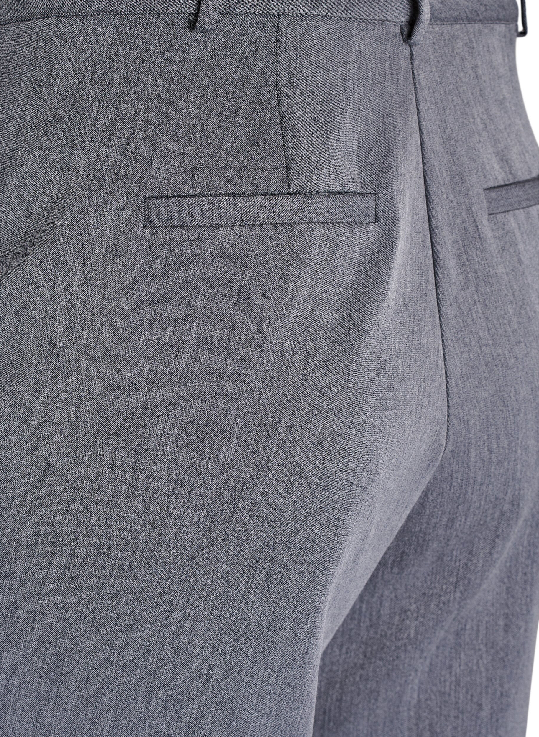 Zizzifashion High-waisted tailored trousers with straight legs, Dark Grey, Packshot image number 3