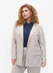 Melange blazer with button closure, String, Model image number 0