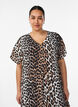V-neck dress in viscose, Brown, Model image number 2