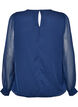 Chiffon blouse with sheer sleeves, Blue, Packshot image number 1