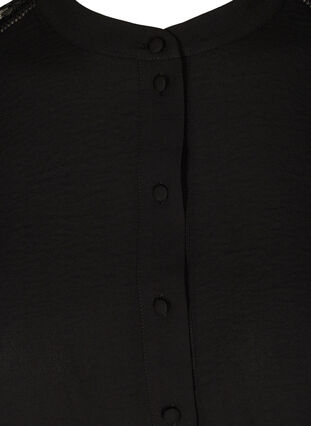 Short-sleeved top with lace, Black, Packshot image number 2