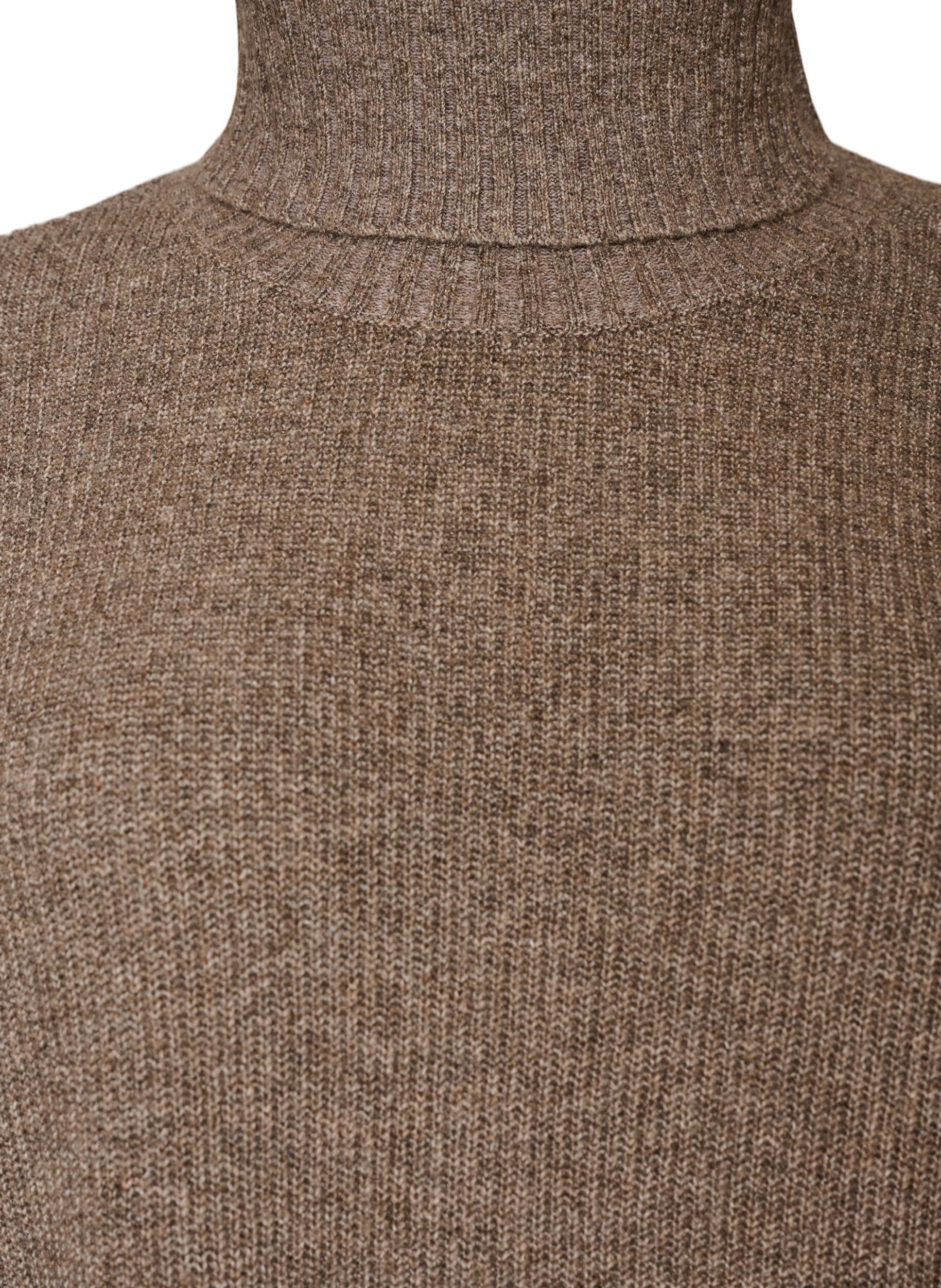 ZizzifashionLoose knit jumper with a turtleneck, Brown, Packshot image number 2