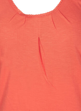 Top with lace trim, Living Coral, Packshot image number 2
