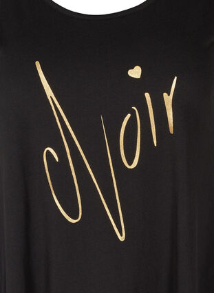 Sleeveless cotton dress in A-line, Black NOIR, Packshot image number 2