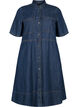 Denim shirt dress with short sleeves, Blue, Packshot image number 0