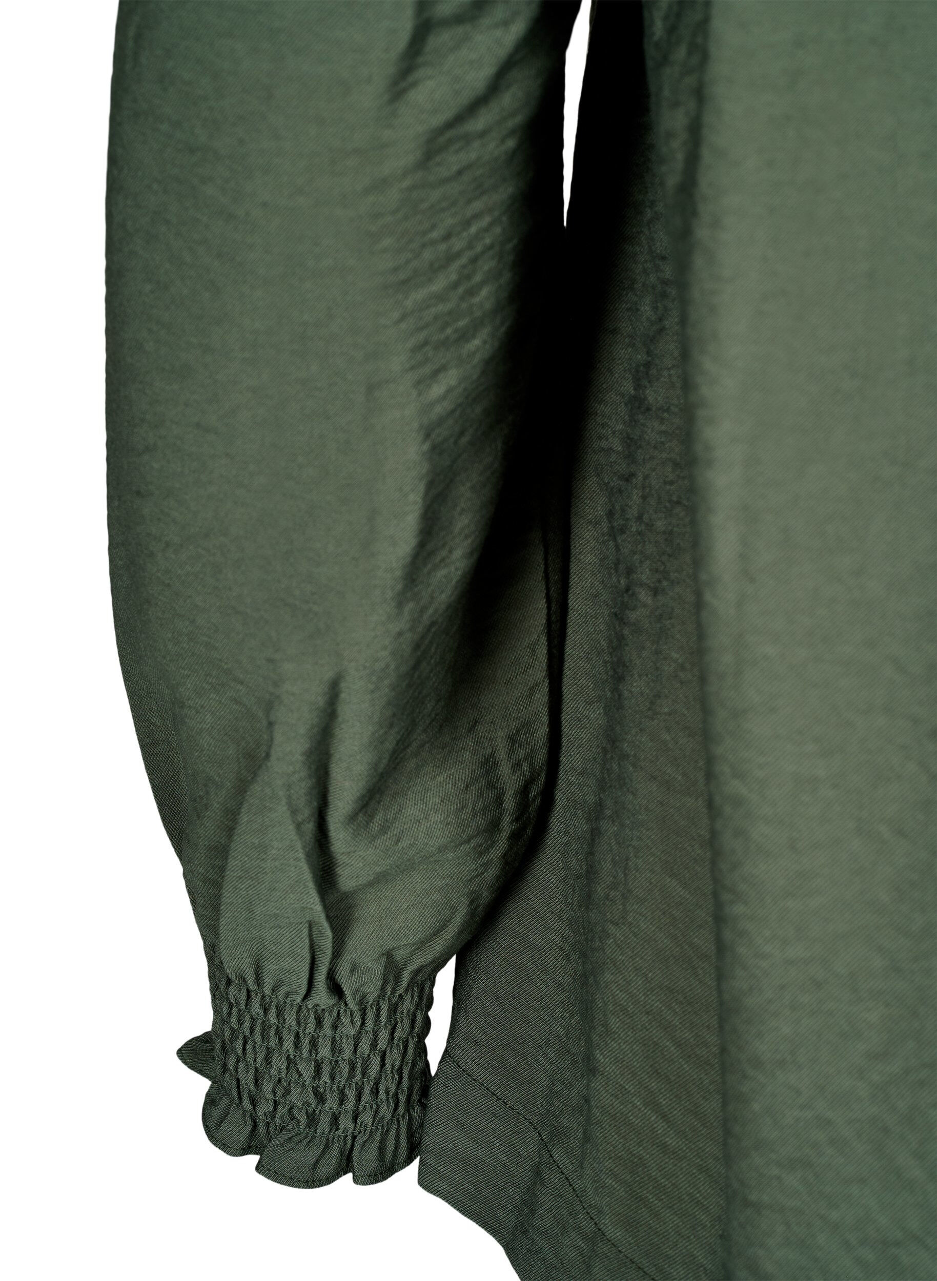 Zizzifashion Blouse with ruffle collar, Green, Packshot image number 3