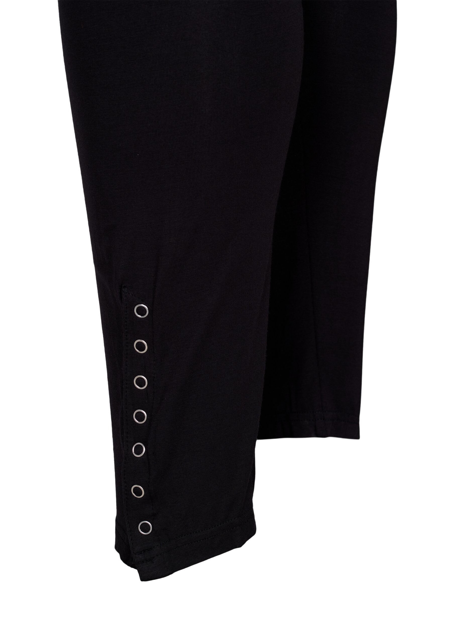 Zizzifashion Pregnancy leggings in viscose with buttons, Black, Packshot image number 2